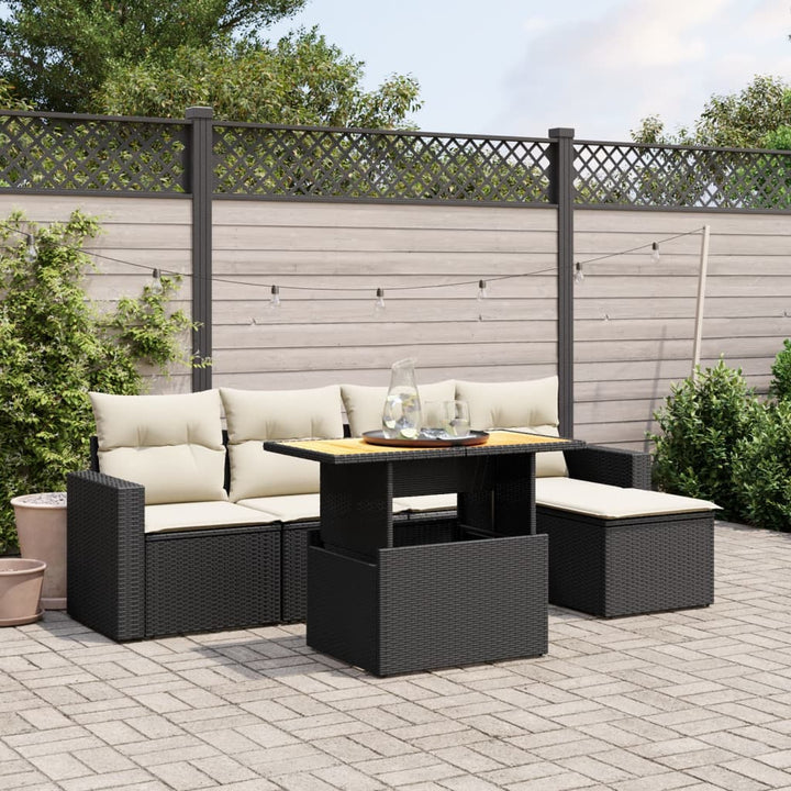 Set Mobilier De Grădină Cu Perne, 6 Piese, , Poliratan