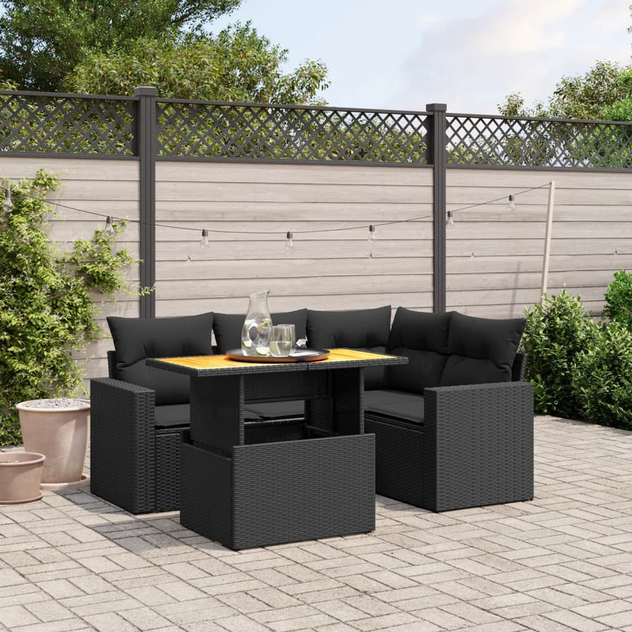 Set Mobilier De Grădină Cu Perne, 5 Piese, , Poliratan
