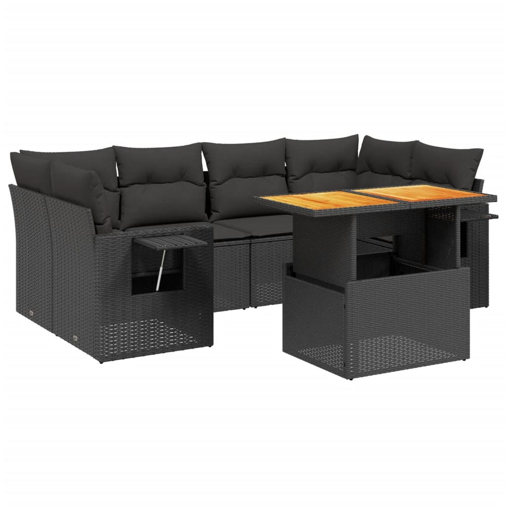 Set Canapele De Grădină Cu Perne, 7 Piese, , Poliratan
