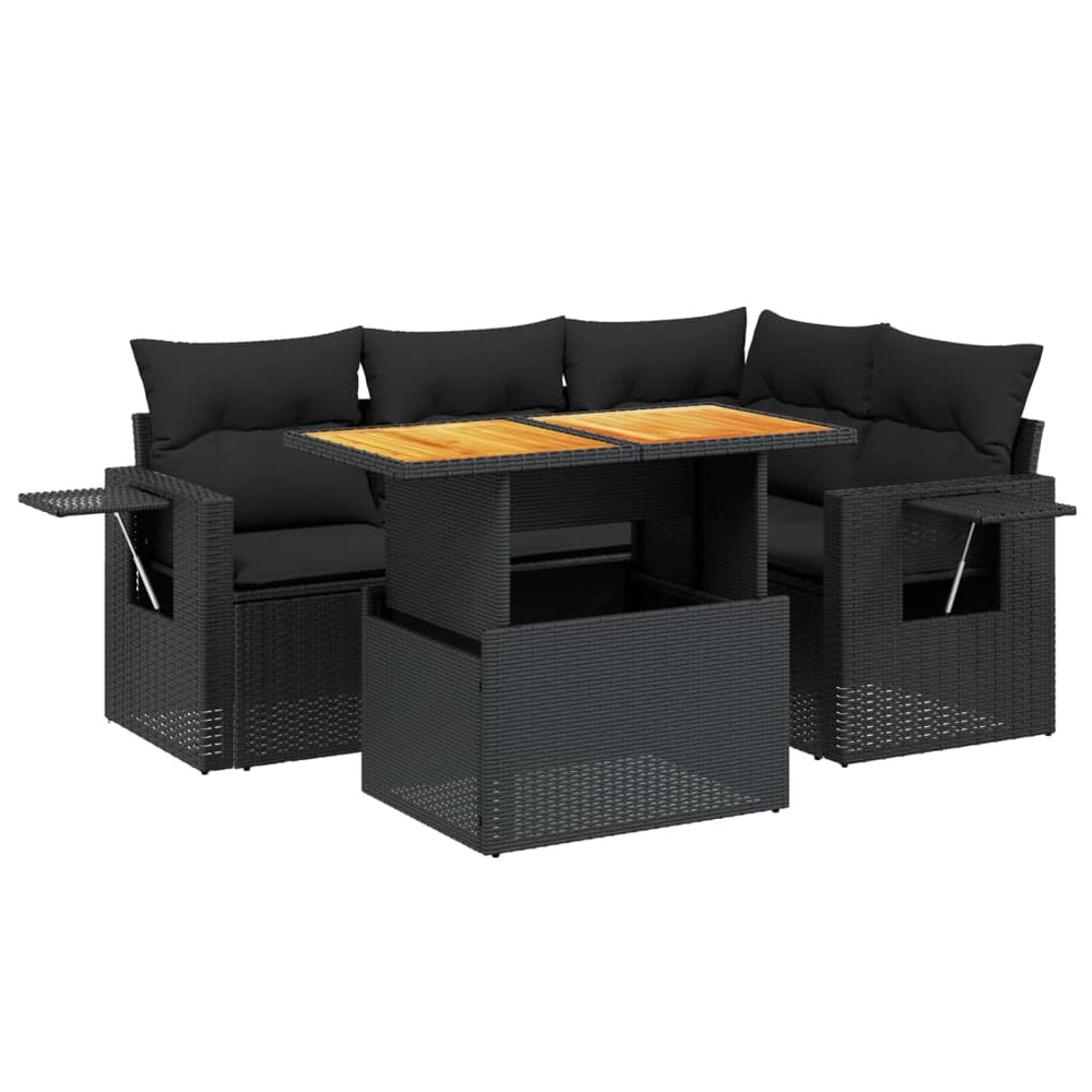 Set Mobilier De Grădină Cu Perne, 5 Piese, , Poliratan