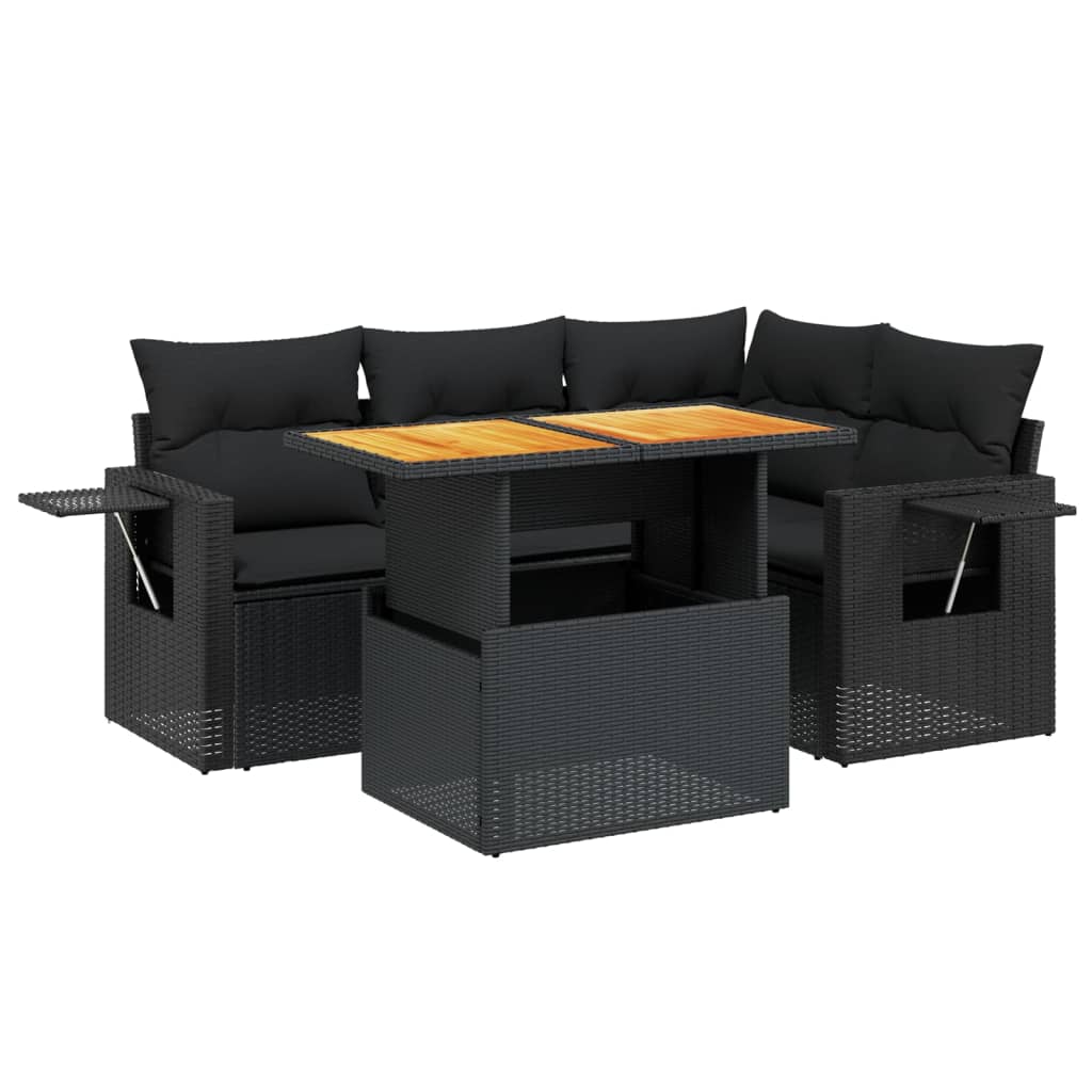 Set Mobilier De Grădină Cu Perne, 5 Piese, , Poliratan