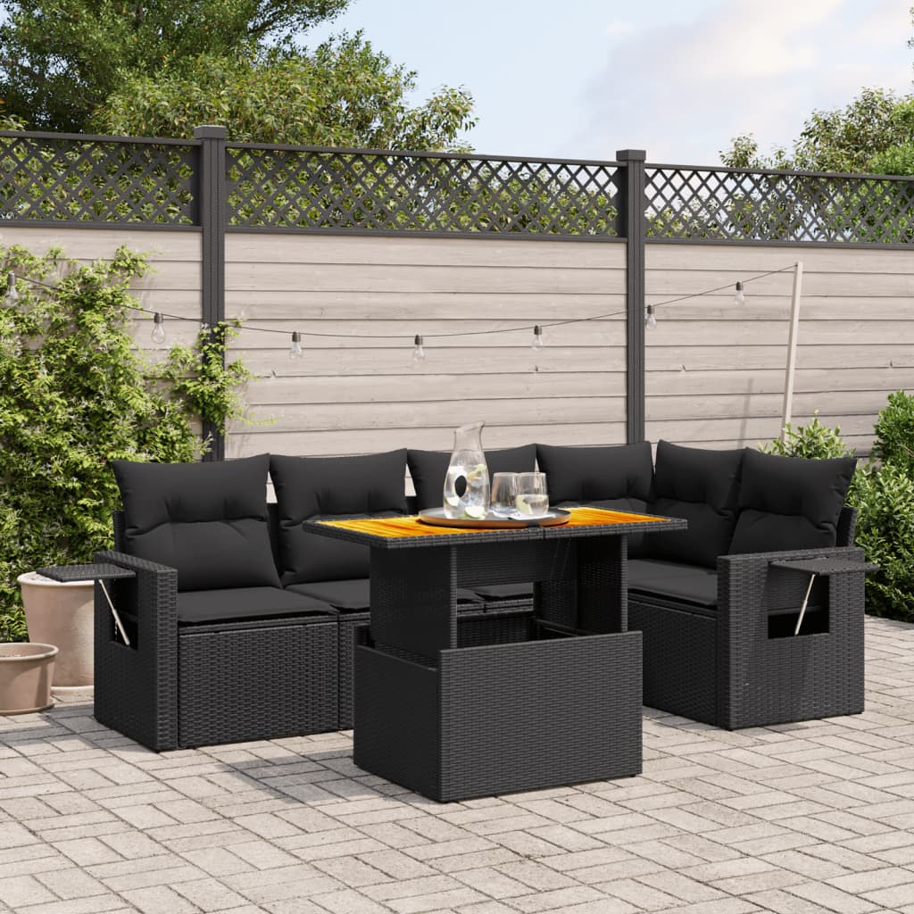 Set Mobilier De Grădină Cu Perne, 6 Piese, , Poliratan