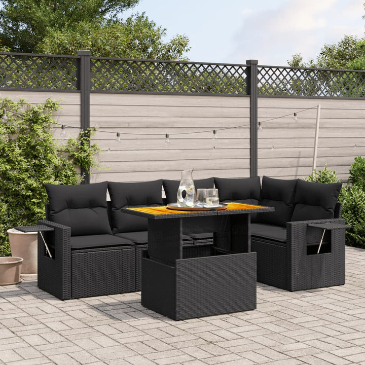 Set Mobilier De Grădină Cu Perne, 6 Piese, , Poliratan