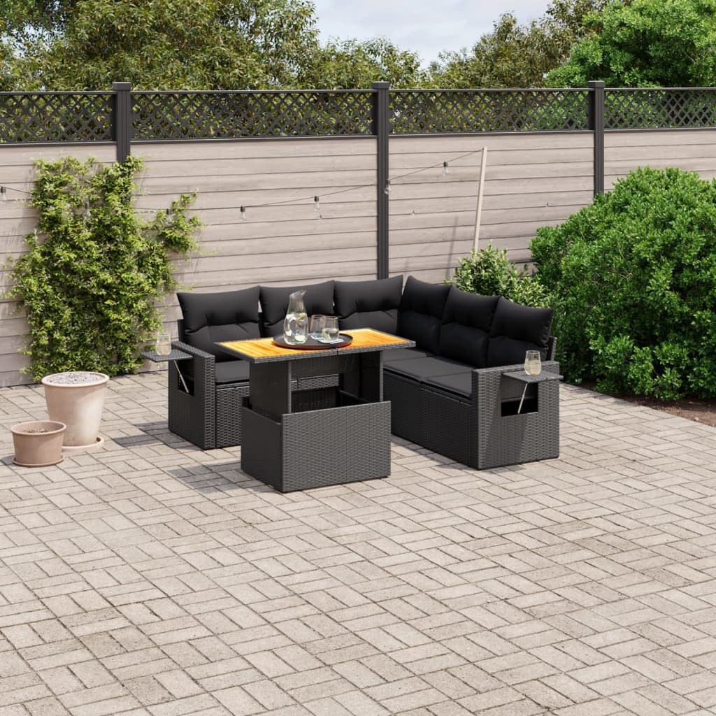Set Mobilier De Grădină Cu Perne, 6 Piese, , Poliratan