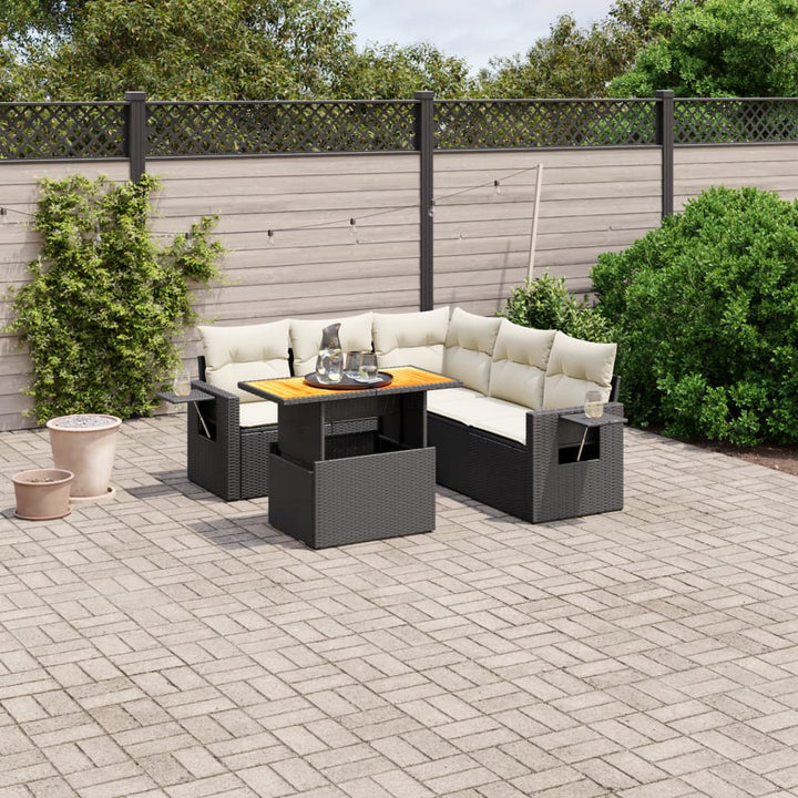 Set Mobilier De Grădină Cu Perne, 6 Piese, , Poliratan