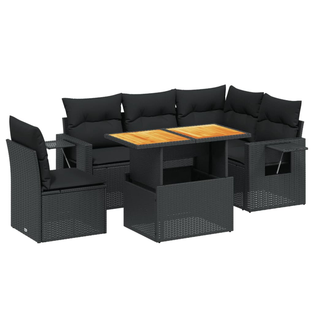 Set Mobilier De Grădină Cu Perne, 6 Piese, , Poliratan