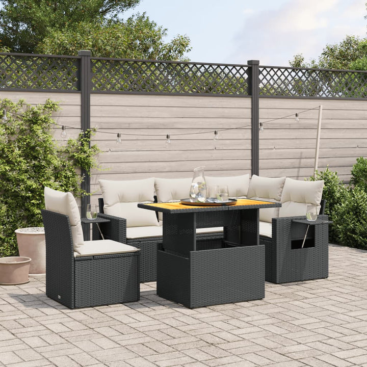 Set Mobilier De Grădină Cu Perne, 6 Piese, , Poliratan
