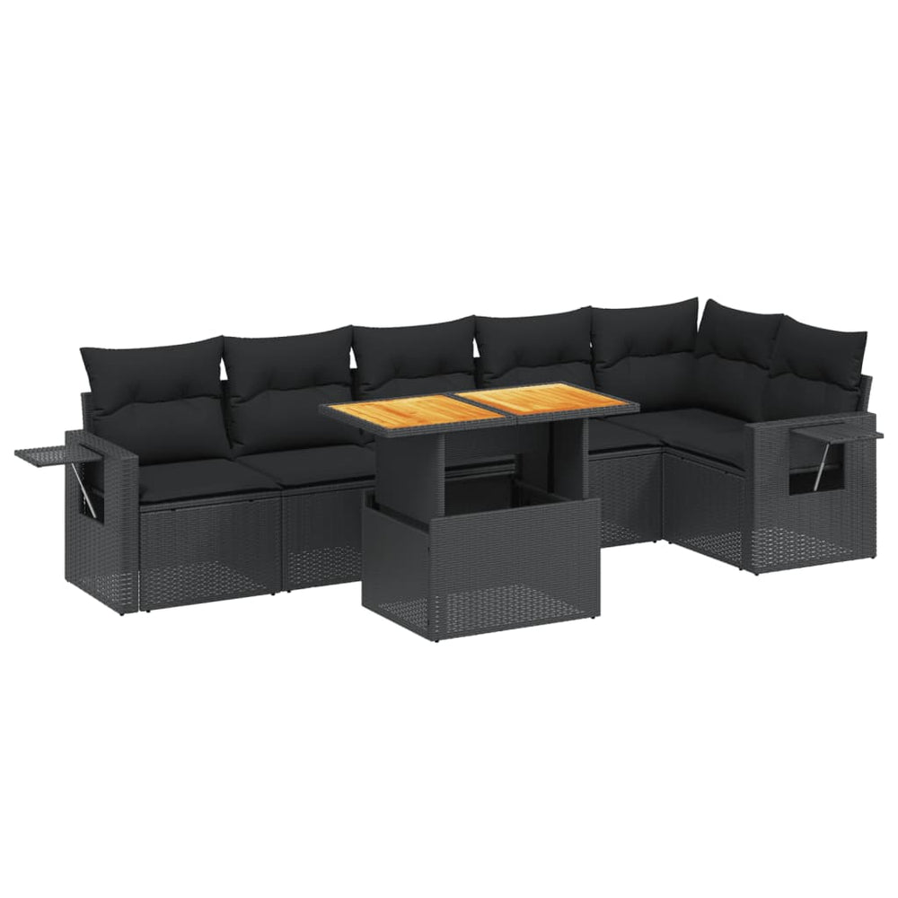 Set Canapele De Grădină Cu Perne, 7 Piese, , Poliratan