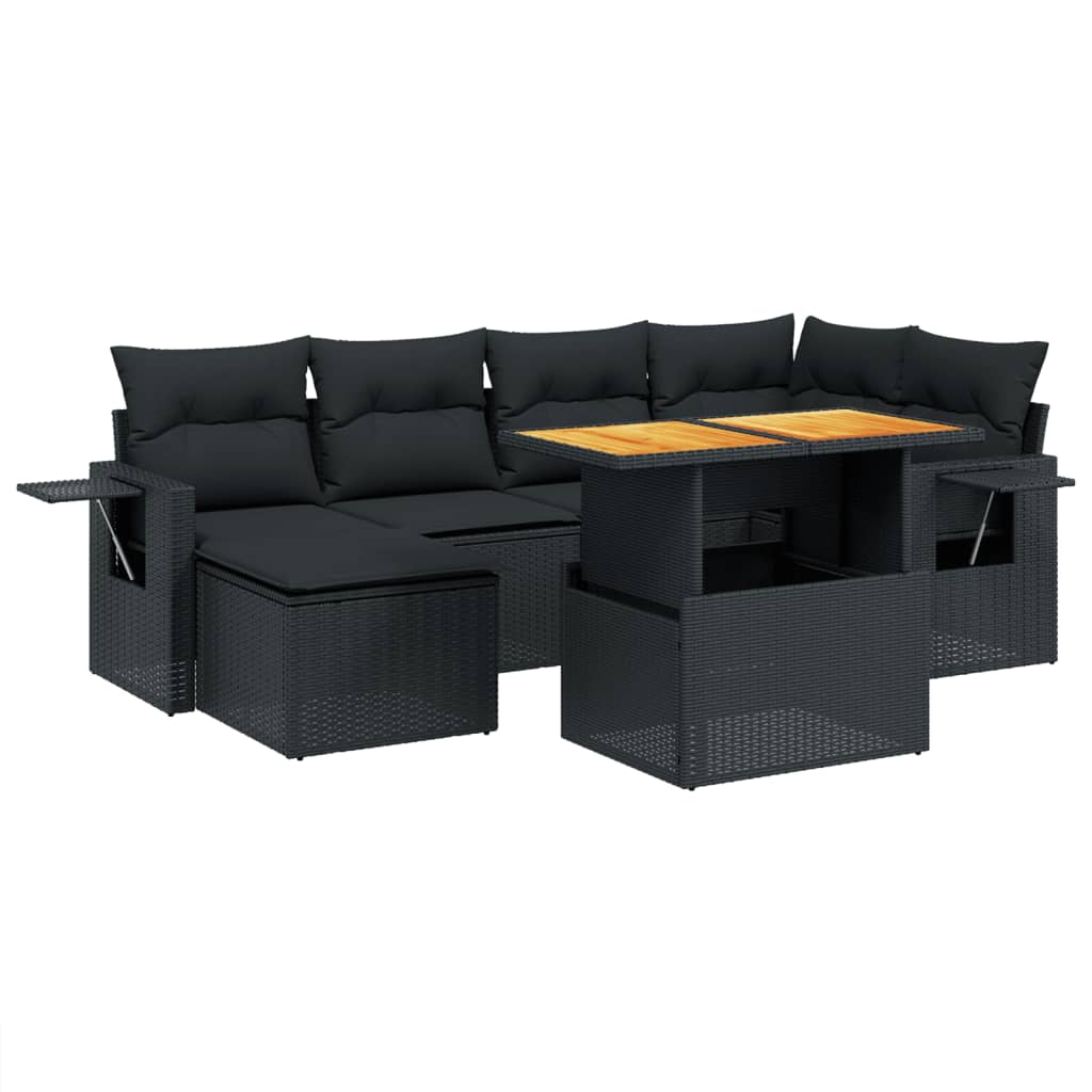 Set Canapele De Grădină Cu Perne, 7 Piese, , Poliratan