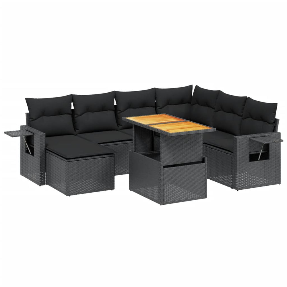 Set Mobilier De Grădină Cu Perne, 8 Piese, , Poliratan