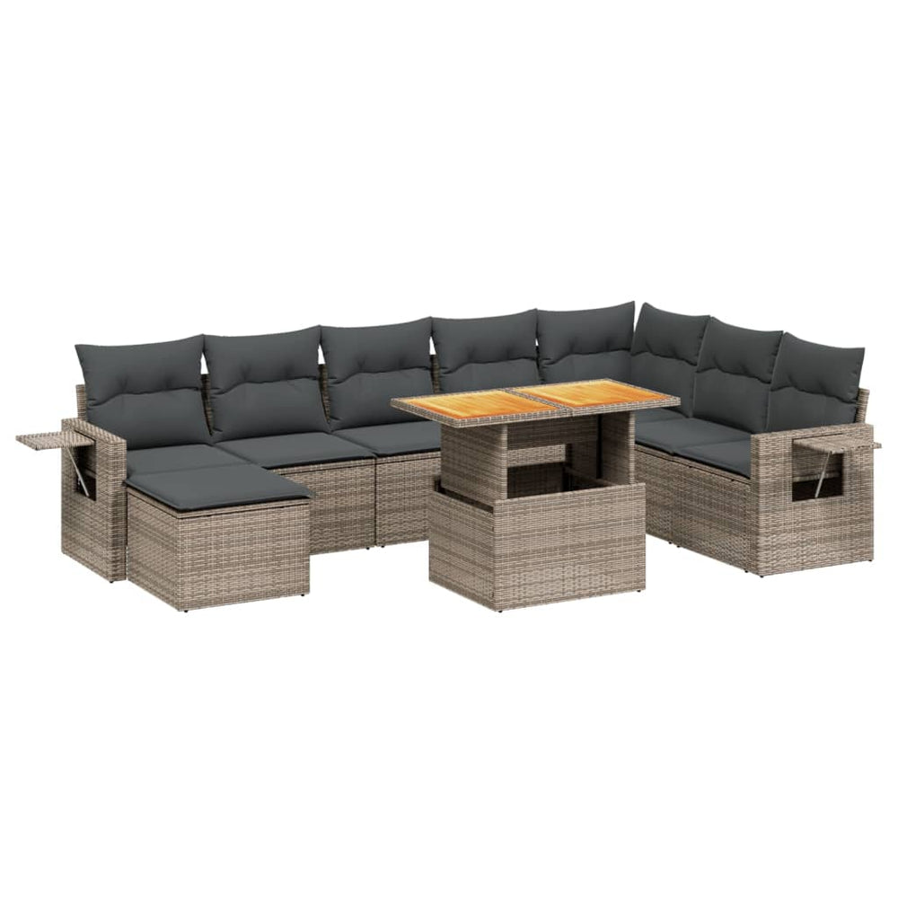 Set Canapele De Grădină, 9 Piese, Cu Perne, , Poliratan