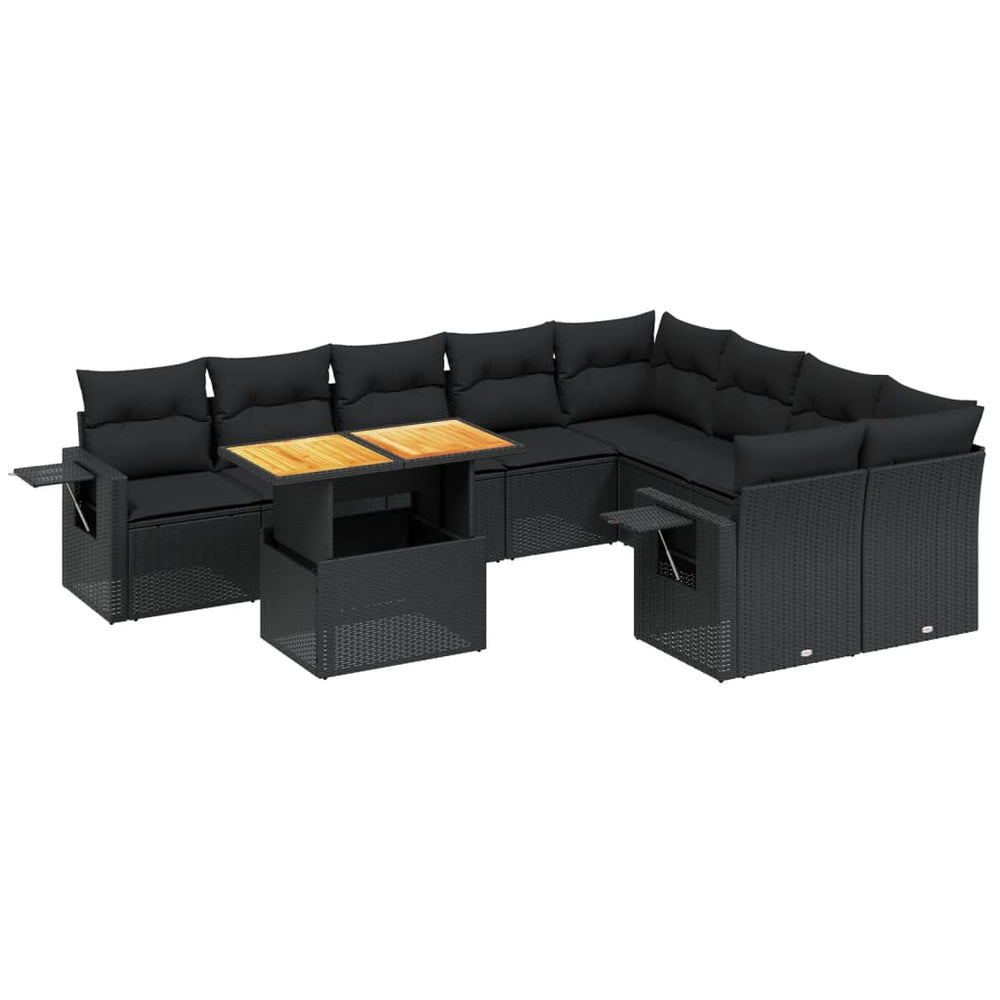 Set Canapele De Grădină Cu Perne, 10 Piese, , Poliratan