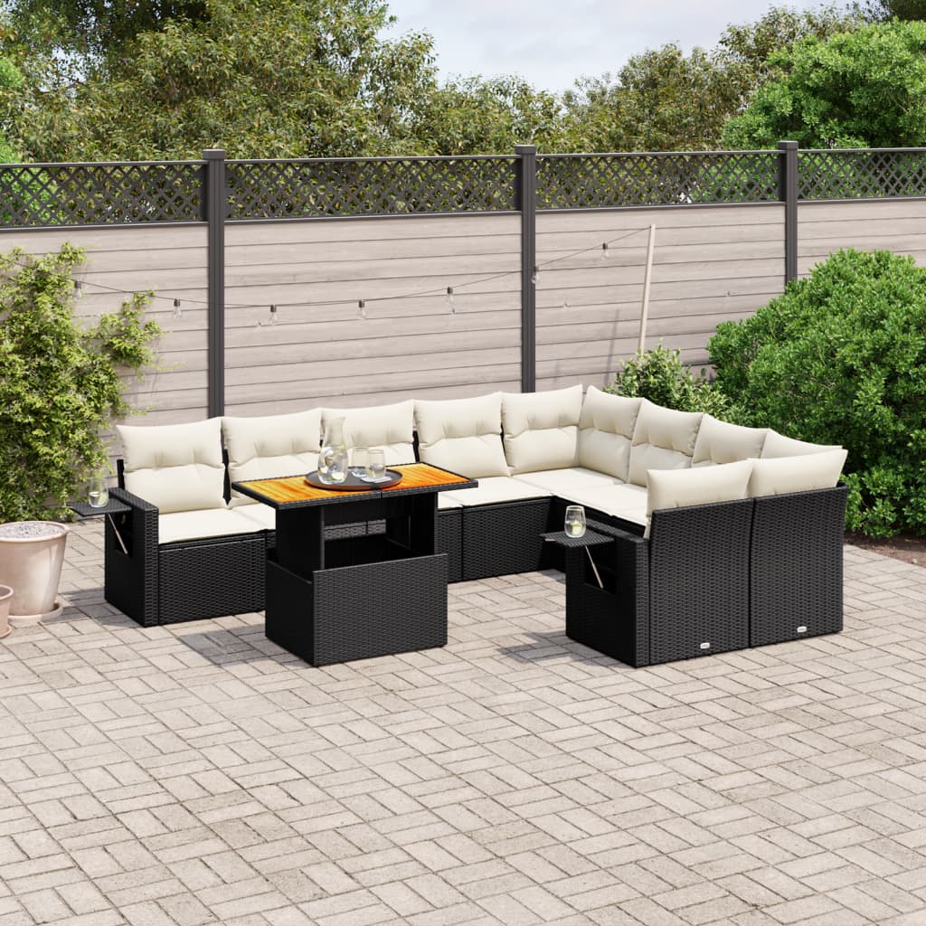 Set Canapele De Grădină Cu Perne, 10 Piese, , Poliratan