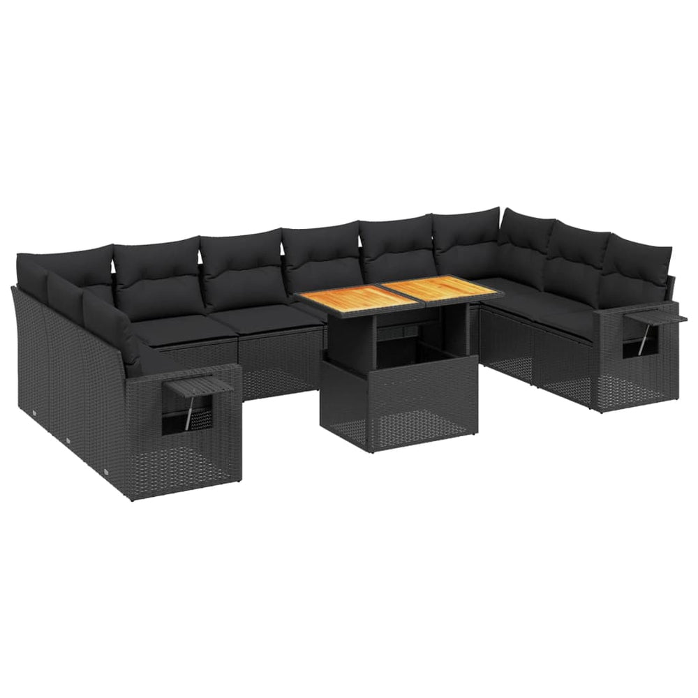 Set Canapele De Grădină Cu Perne, 11 Piese, , Poliratan