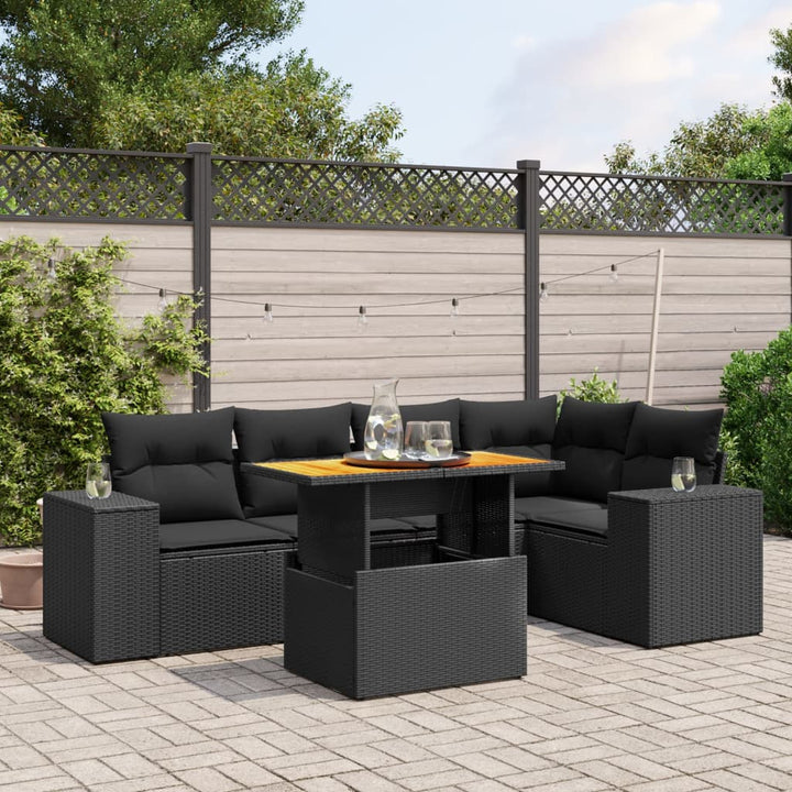 Set Mobilier De Grădină Cu Perne, 6 Piese, , Poliratan