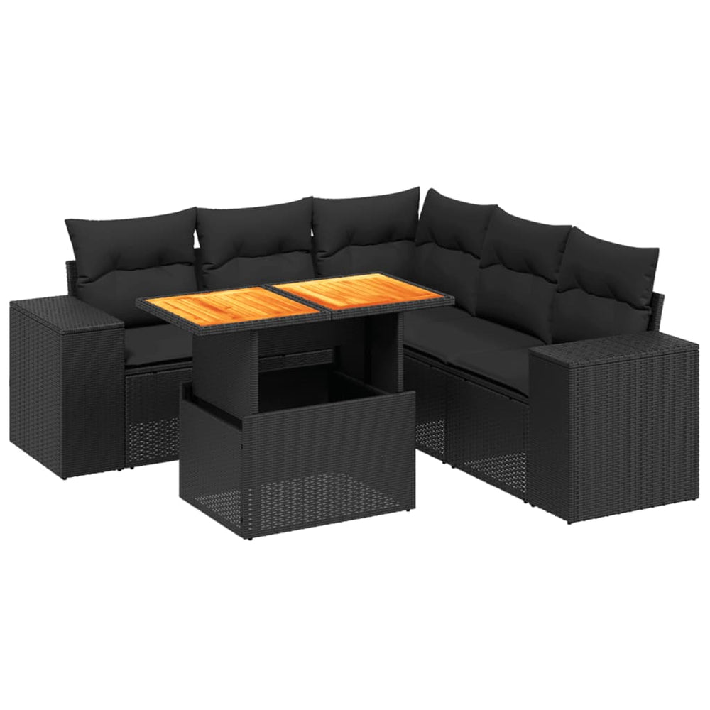 Set Mobilier De Grădină Cu Perne, 6 Piese, , Poliratan