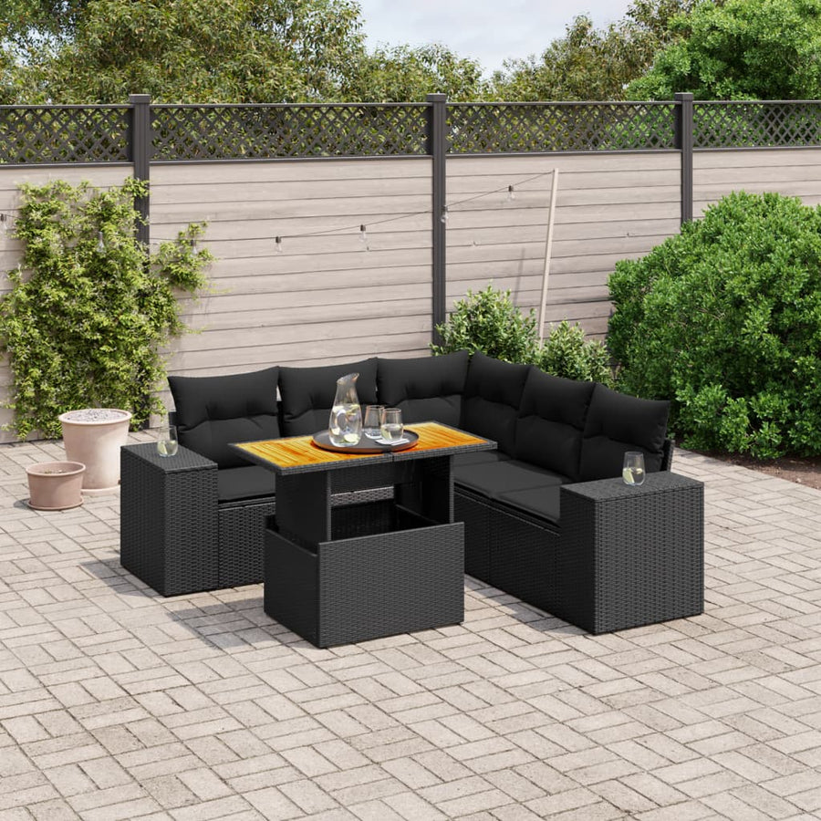 Set Mobilier De Grădină Cu Perne, 6 Piese, , Poliratan