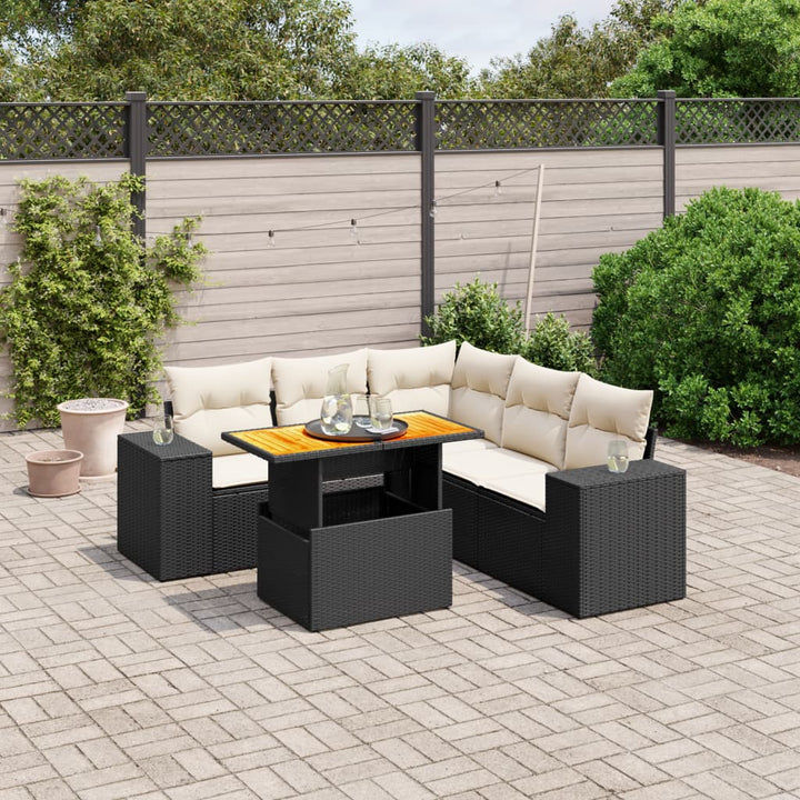 Set Mobilier De Grădină Cu Perne, 6 Piese, , Poliratan