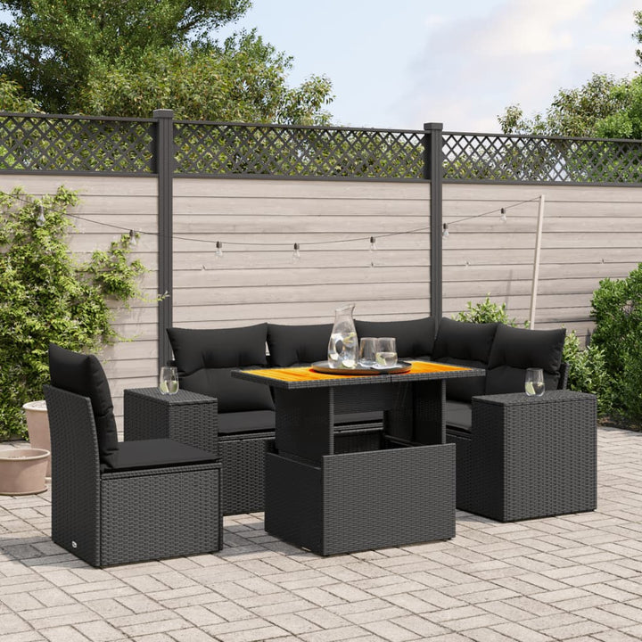 Set Mobilier De Grădină Cu Perne, 6 Piese, , Poliratan