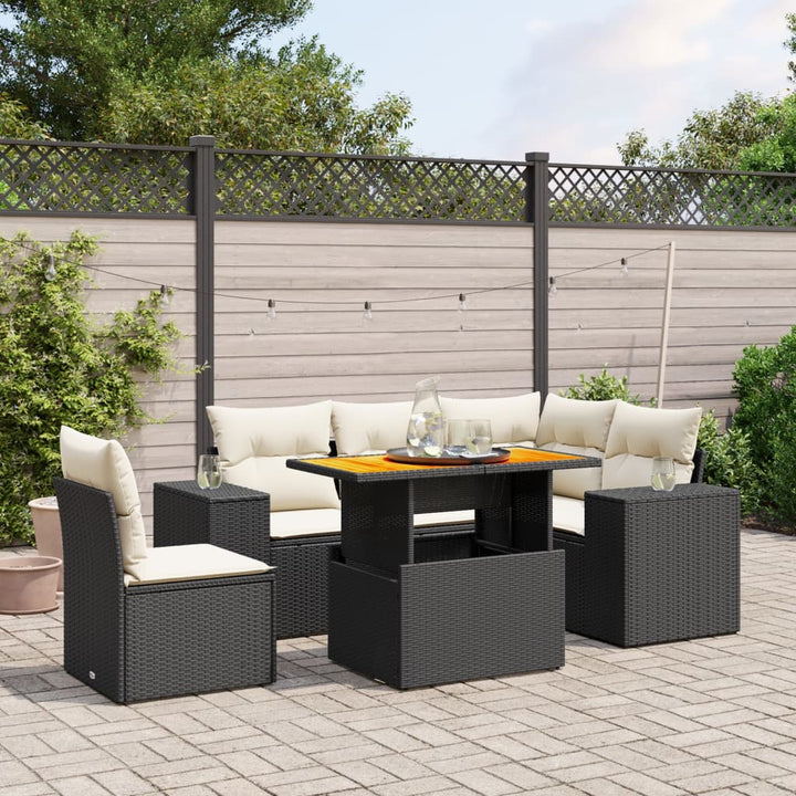 Set Mobilier De Grădină Cu Perne, 6 Piese, , Poliratan