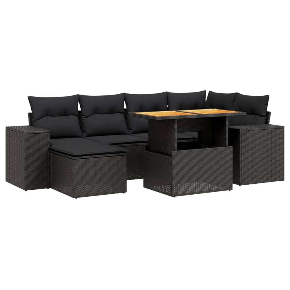 Set Canapele De Grădină Cu Perne, 7 Piese, , Poliratan