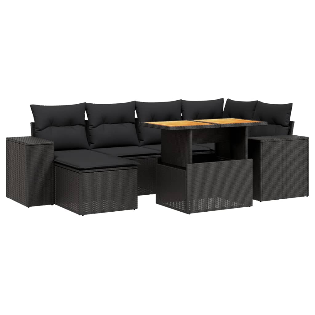 Set Canapele De Grădină Cu Perne, 7 Piese, , Poliratan