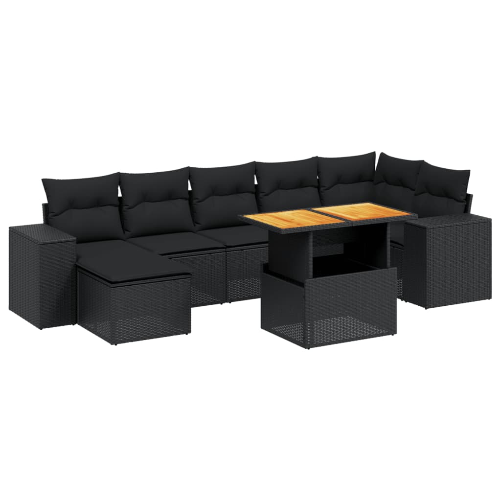 Set Mobilier De Grădină Cu Perne, 8 Piese, , Poliratan