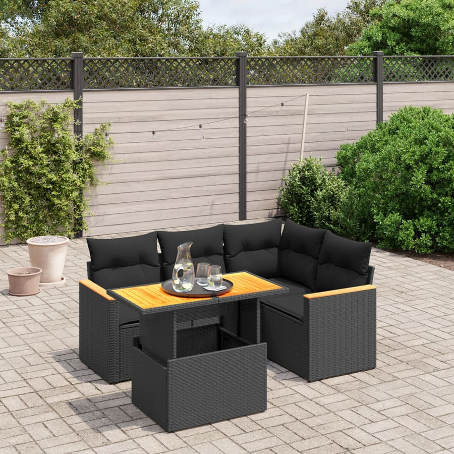 Set Mobilier De Grădină Cu Perne, 5 Piese, , Poliratan