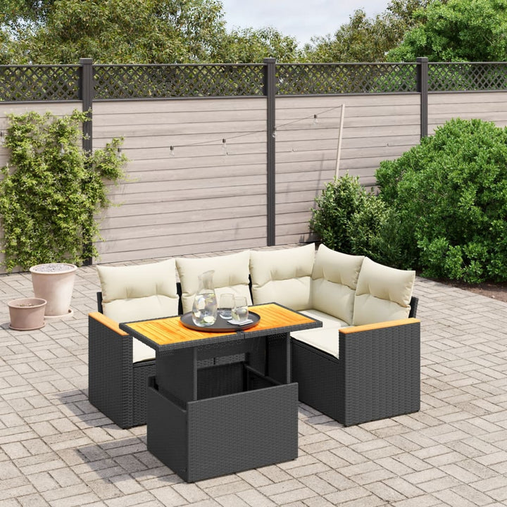 Set Mobilier De Grădină Cu Perne, 5 Piese, , Poliratan