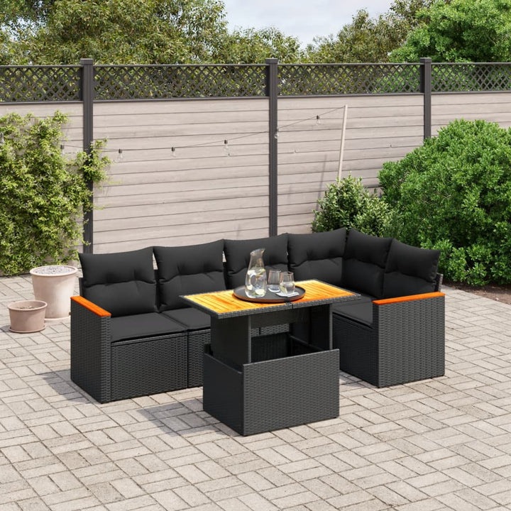Set Mobilier Grădină Cu Perne, 6 Piese, , Poliratan