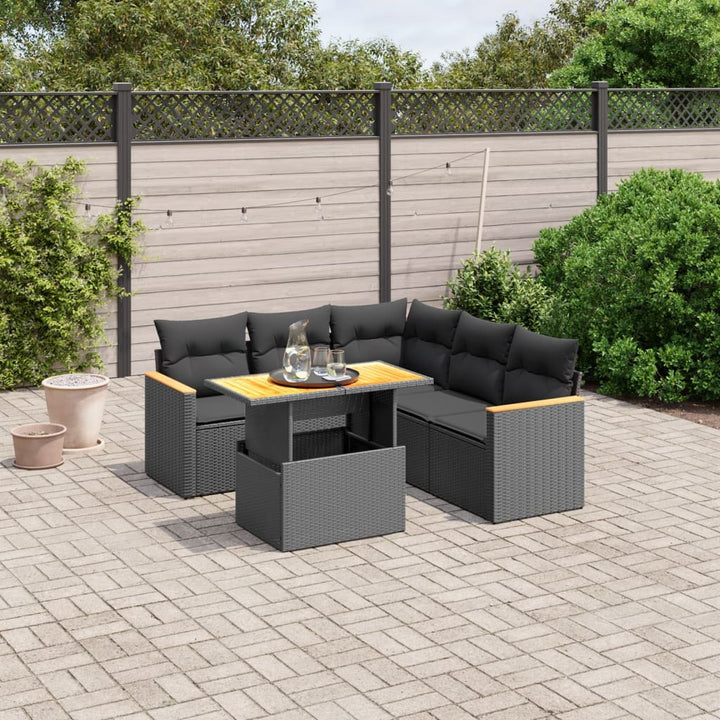 Set Mobilier Grădină Cu Perne, 6 Piese, , Poliratan