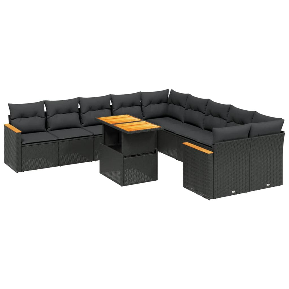 Set Canapele De Grădină Cu Perne, 11 Piese, , Poliratan