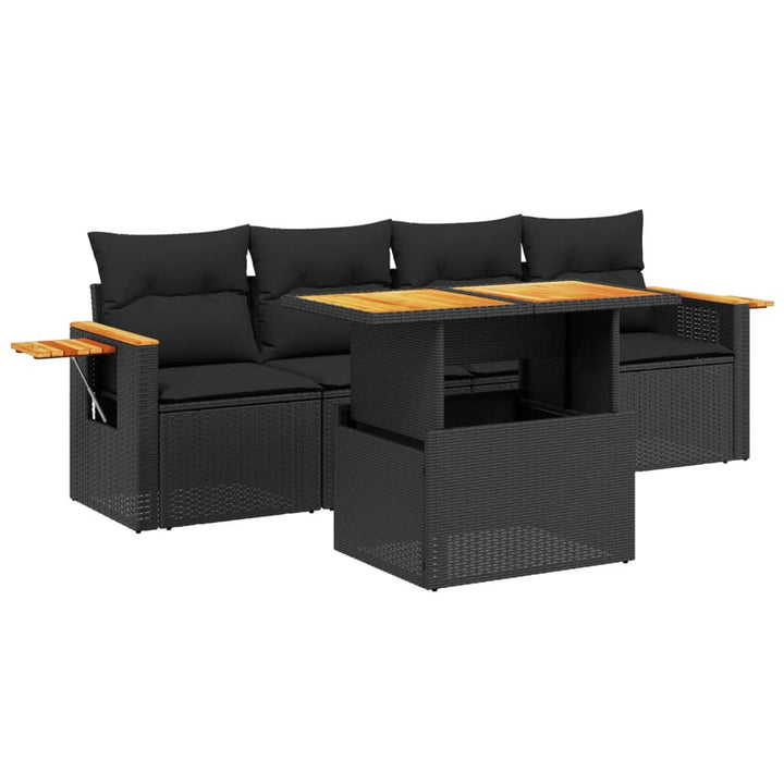 Set Mobilier De Grădină Cu Perne, 5 Piese, , Poliratan