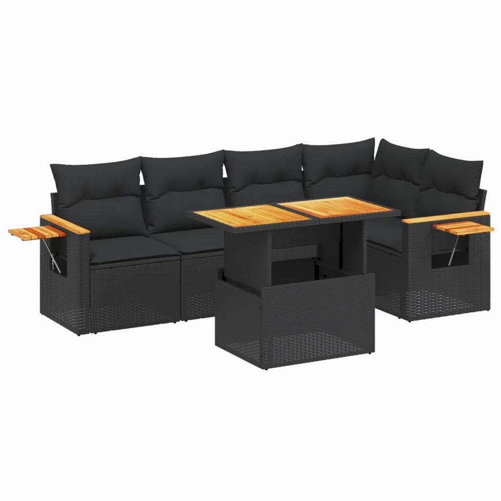 Set Mobilier De Grădină Cu Perne, 6 Piese, , Poliratan