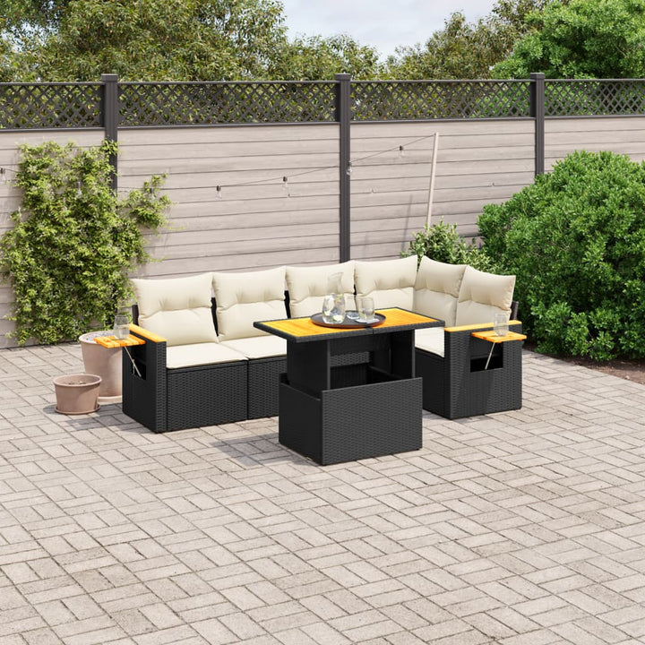 Set Mobilier De Grădină Cu Perne, 6 Piese, , Poliratan