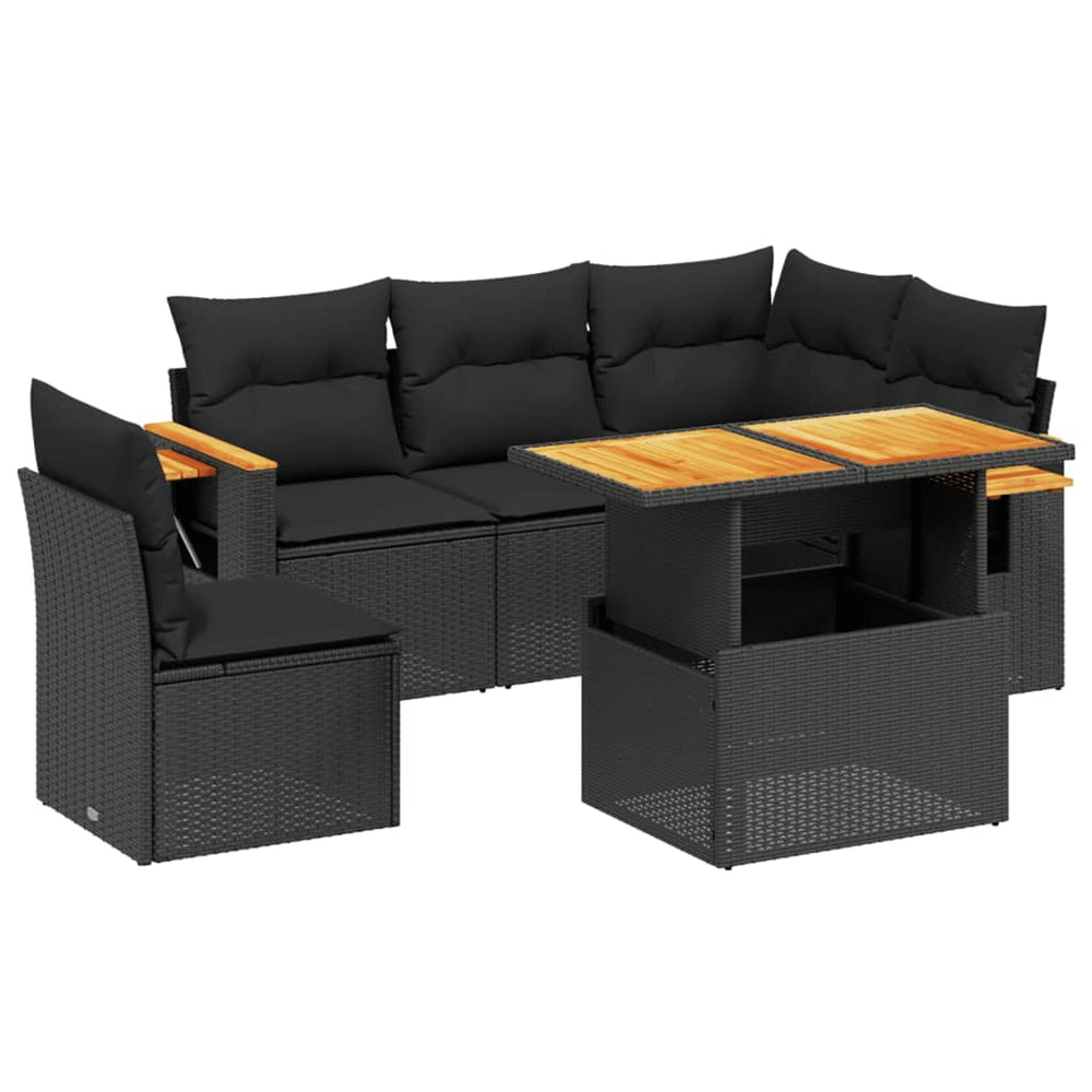 Set Mobilier De Grădină Cu Perne, 6 Piese, , Poliratan