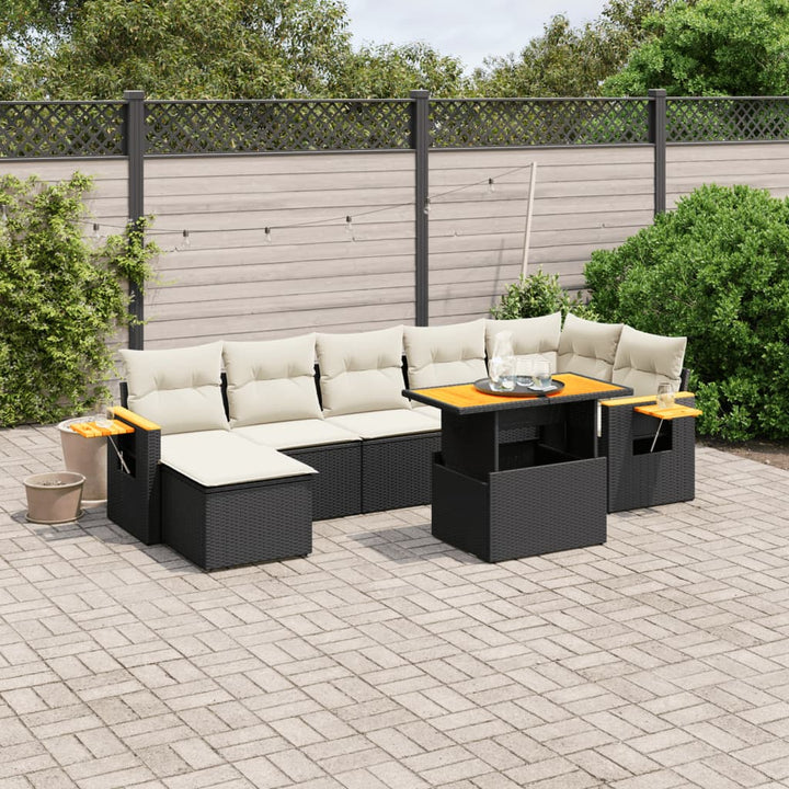 Set Canapele De Grădină Cu Perne, 8 Piese, , Poliratan