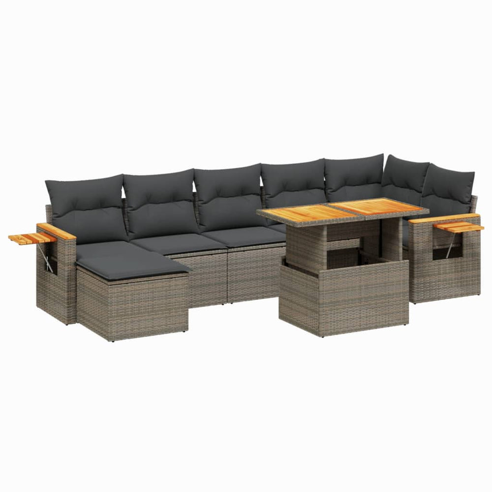 Set Canapele De Grădină Cu Perne, 8 Piese, , Poliratan