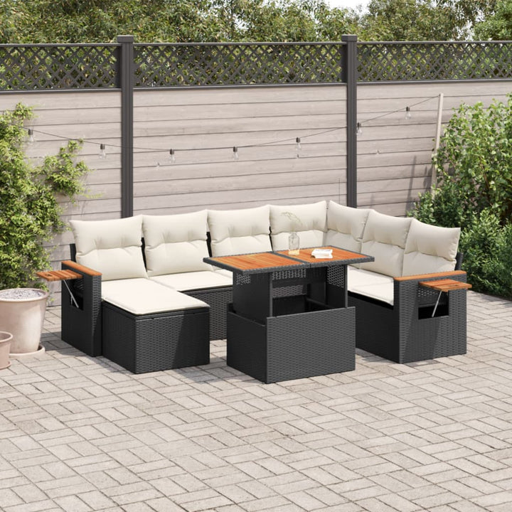 Set Canapele De Grădină Cu Perne, 8 Piese, , Poliratan