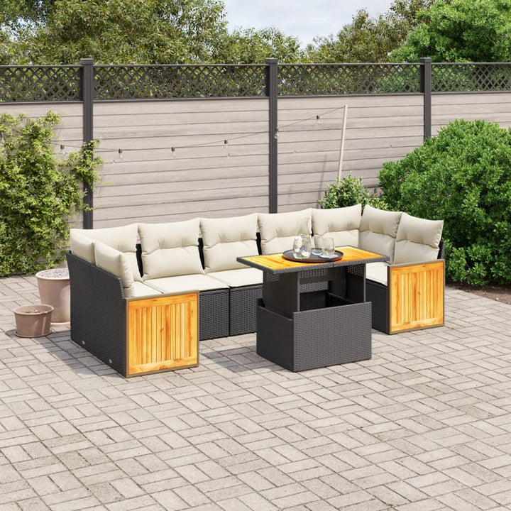Set Mobilier De Grădină Cu Perne, 8 Piese, , Poliratan