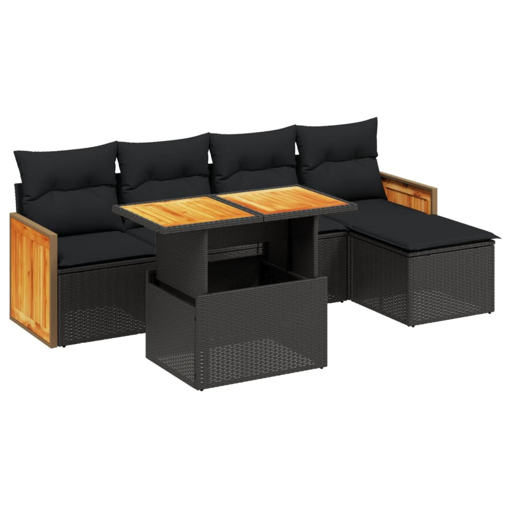 Set Mobilier De Grădină Cu Perne, 6 Piese, , Poliratan
