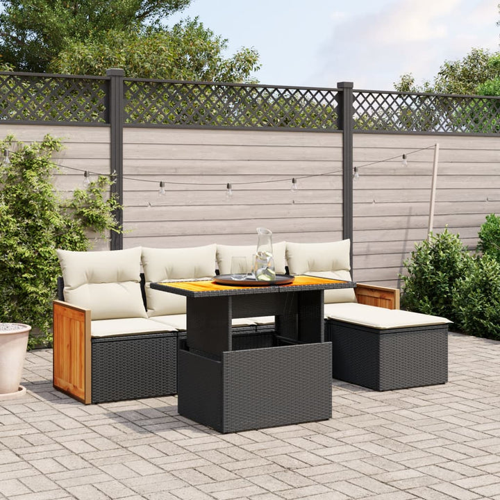 Set Mobilier De Grădină Cu Perne, 6 Piese, , Poliratan