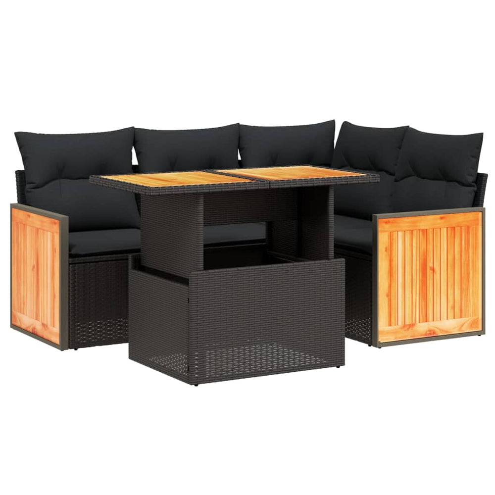 Set Mobilier De Grădină Cu Perne, 5 Piese, , Poliratan