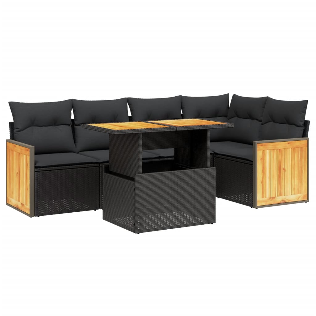 Set Mobilier De Grădină Cu Perne, 6 Piese, , Poliratan