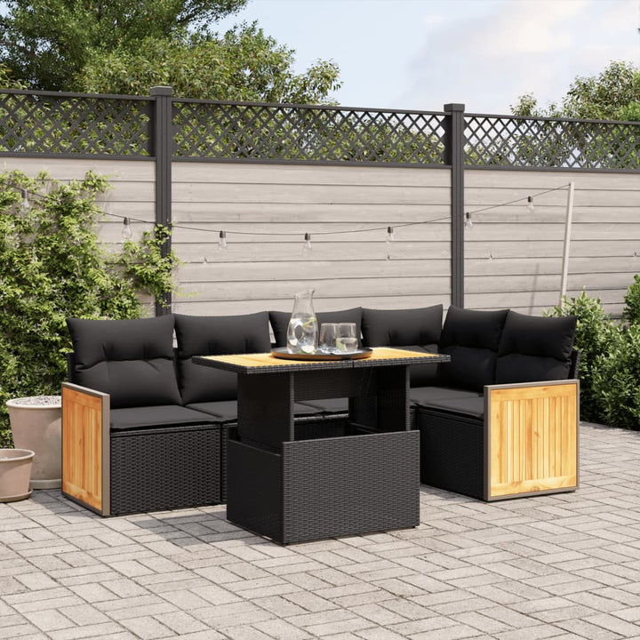 Set Mobilier De Grădină Cu Perne, 6 Piese, , Poliratan