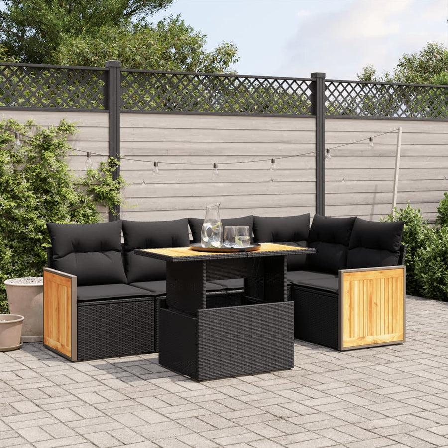 Set Mobilier De Grădină Cu Perne, 6 Piese, , Poliratan