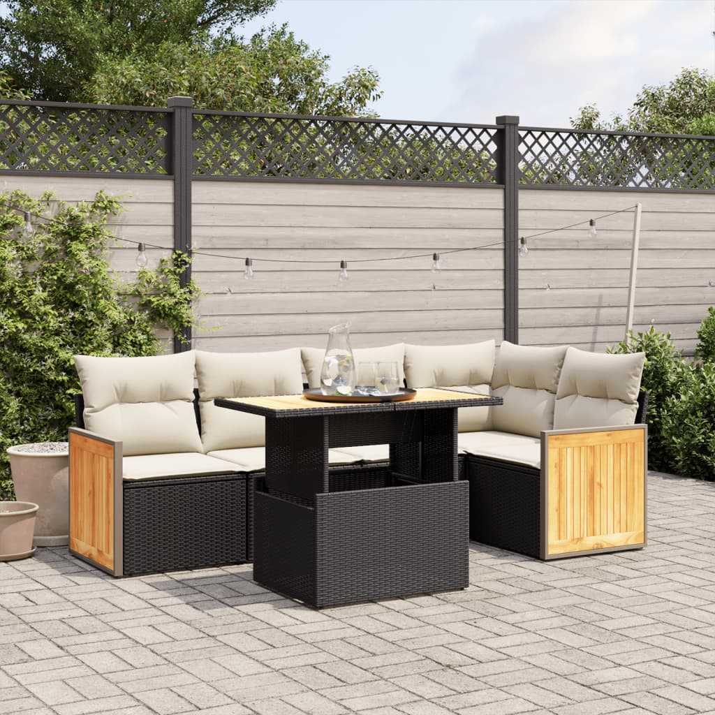 Set Mobilier De Grădină Cu Perne, 6 Piese, , Poliratan