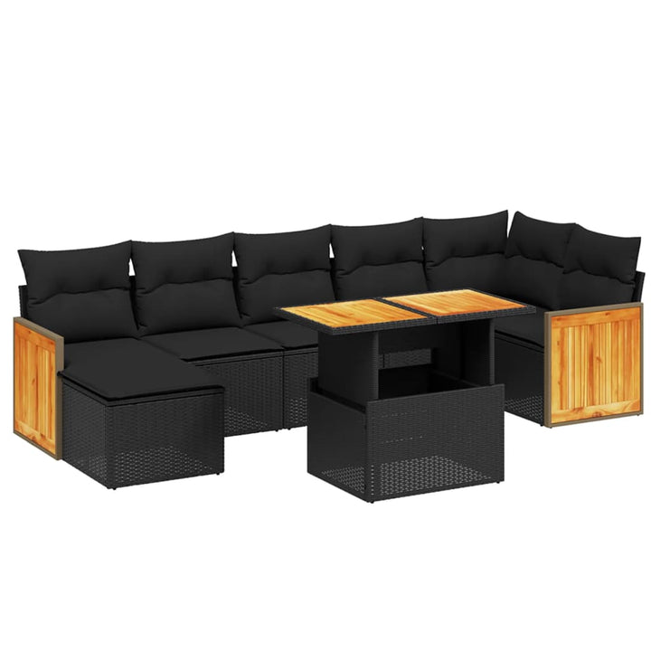Set Mobilier De Grădină Cu Perne, 8 Piese, , Poliratan