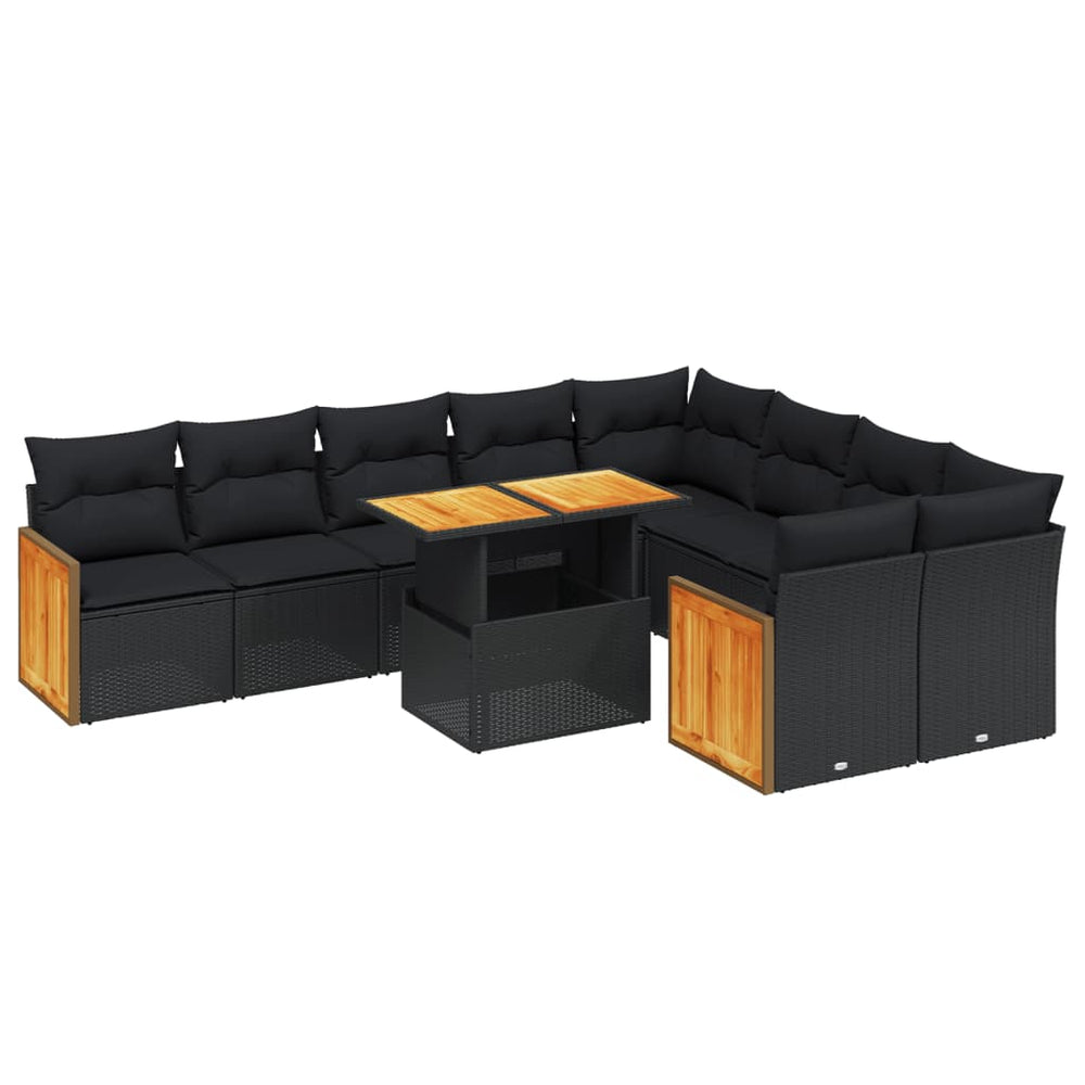 Set Canapele De Grădină Cu Perne, 10 Piese, , Poliratan