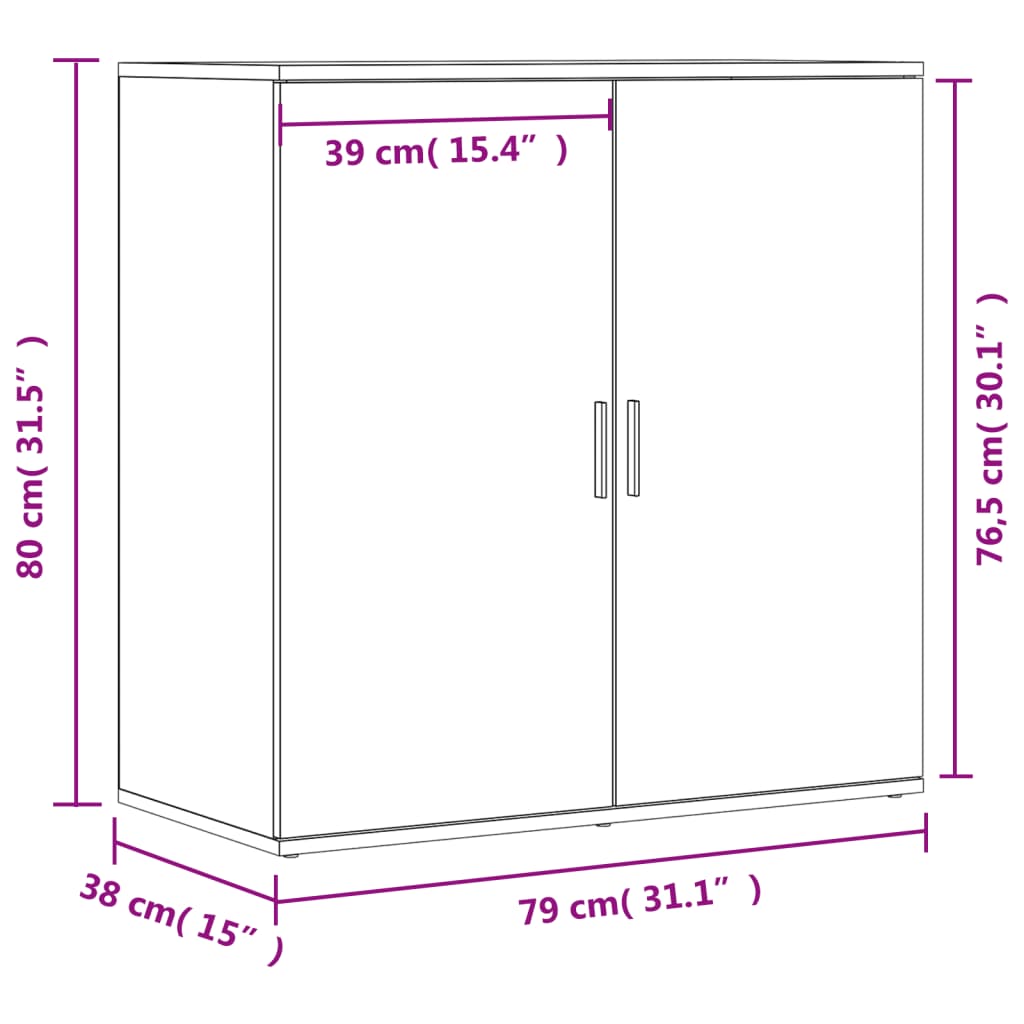 Dulapuri, 2 Buc., , 79X38X80 Cm, Lemn Prelucrat